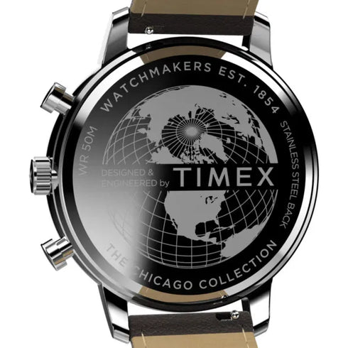 Timex TW2W76200A Men’s “Chicago” 45mm Blue Dial Brown Leather Strap Watch