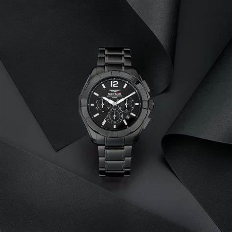 Sector 790 R3273636002 Herren Chronograph Quarzuhr - 42mm schwarzes Zifferblatt, schwarzes Edelstahlarmband