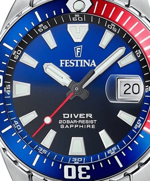 FESTINAFestina F20669/4 Men's Diver Watch – 41mm Stainless Steel, Sapphire Crystal, 200m WRWATCHESEcecile