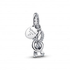 Pandora 793780C01 Infinity Pavé Dangle Charm – Sterling Silver, CZ, “Infinite Love” Engraving