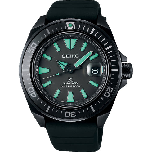Reloj de buceo automático para hombre Seiko Prospex SRPH97K1 - Black Series 'King Samurai' Limited Edition, esfera negra, correa de silicona