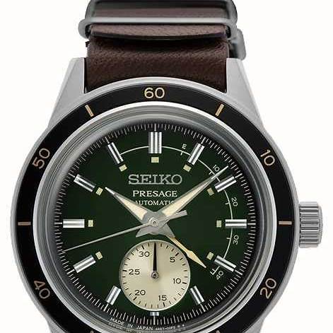 Seiko Presage SSA451J1 Reloj Automático Hombre - Esfera Verde, Correa de piel Marrón