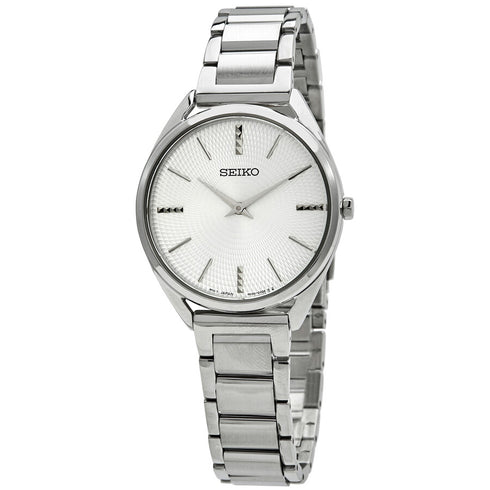 Seiko SWR031P1 Reloj cuarzo mujer - Esfera plateada, brazalete acero