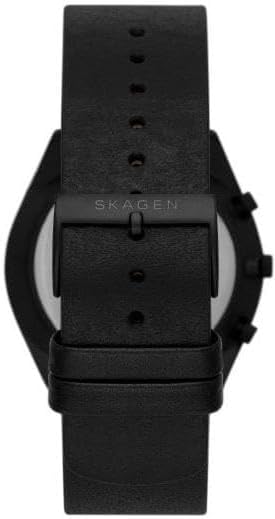 Skagen Danimarca SKW6843 Cronografo Grenen - Quadrante nero 42 mm, cinturino in pelle, quarzo