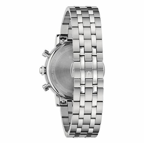 BULOVABulova Precisionist 96B458 Men's Chronograph Watch - Stainless Steel, Blue DialWATCHESEcecile