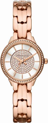 Michael Kors MK1039 Damenuhr und Armband in Roségold - Kristallbesatz