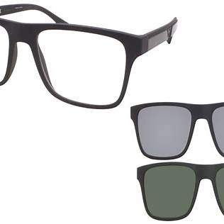 EMPORIO ARMANIEmporio Armani EA4115 5801/1W Men's Eyeglasses - Matte Black Frame with Two Clip - On Lenses, 52mmEYEWEAREcecile