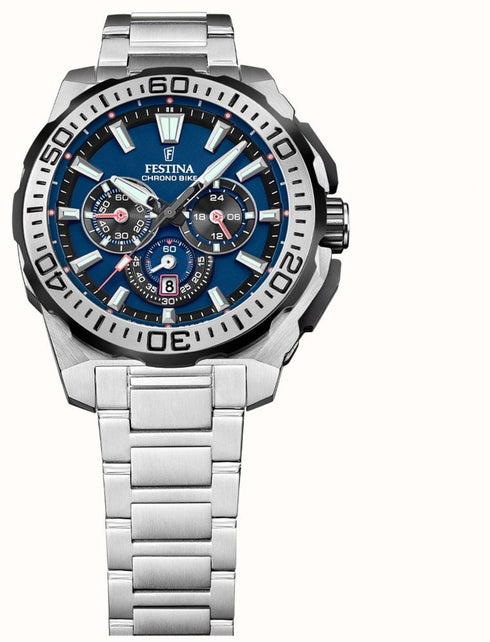 FESTINAFestina F20724/2 Chrono Bike Men's Watch – Blue Dial, Steel Bracelet, 45.5mmWATCHESEcecile