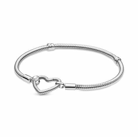 PANDORAPandora Moments Heart Closure Snake Chain Bracelet 599539C00 - 19 - Sterling Silver, 19cmBIJOUXEcecile