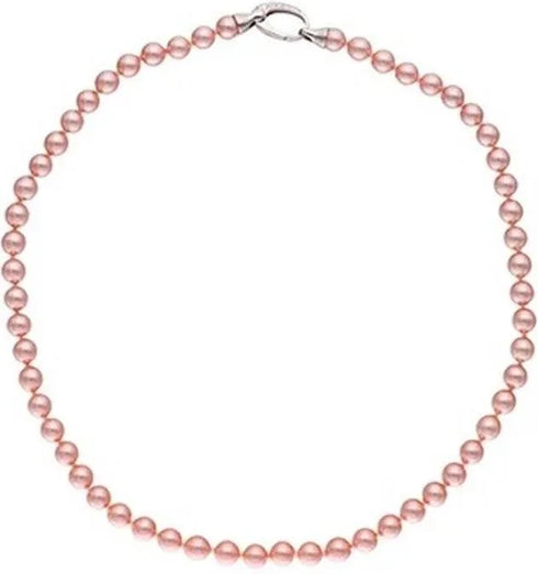 Majorica 09853.44.2.021.010.1 Bracelet – 925 Silver, Pink 6mm Pearls, Rhodium Finish