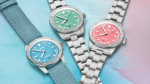 Oris Divers Sixty-Five Cotton Candy 733777140550731902S - Blaues Zifferblatt, 38 mm, Edelstahl