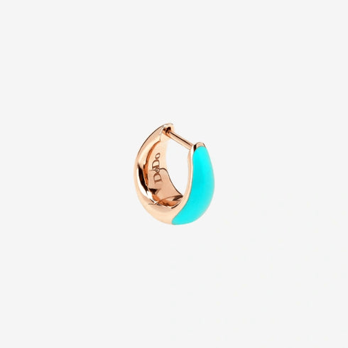 DODODoDo DHC3006RONDETURAG Washer Earring - 9K Rose Gold, Turquoise EnamelJEWELRYEcecile