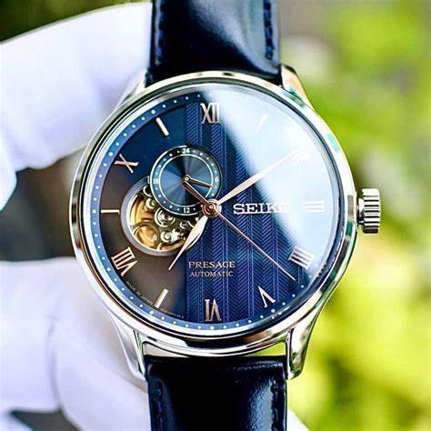 Seiko Presage SSA421J1 Reloj Automático Hombre - Esfera Azul, Correa de piel azul
