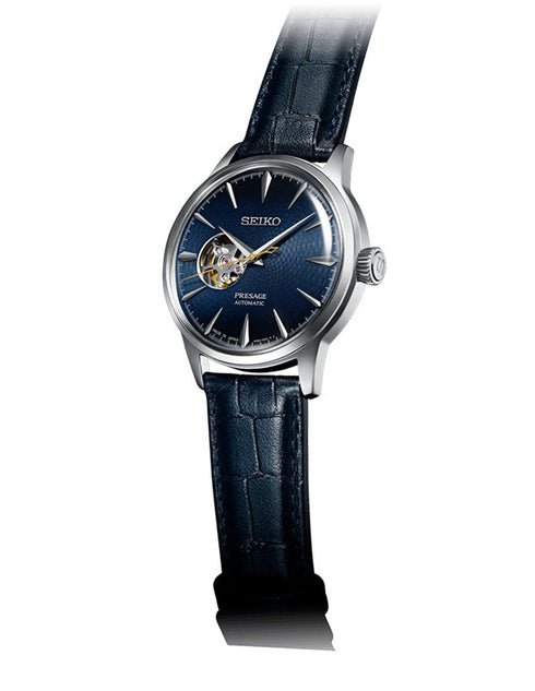 SEIKOSeiko Presage SSA405J1 Men's Automatic Watch - Blue Open Heart Dial, Blue Leather StrapWATCHESEcecile