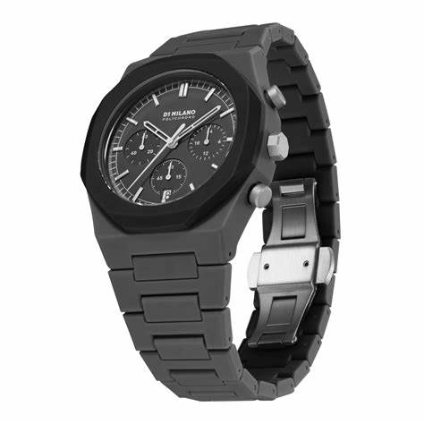 D1 Milano Polychrono PHBJ04 Unisex-Uhr - Black Blast, 40,5 mm Polycarbonat-Gehäuse
