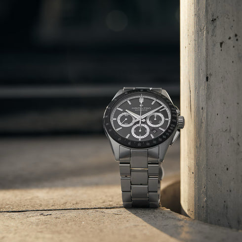 Hamilton Jazzmaster Performer Auto Chrono H36606130 - 42mm Stainless Steel, Black Dial, Automatic Movement
