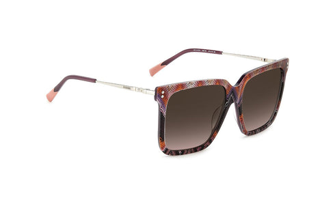 Missoni MIS 0107/S Women's Sunglasses - 57mm, Patterned Pink Violet Frame with Brown Gradient Lenses