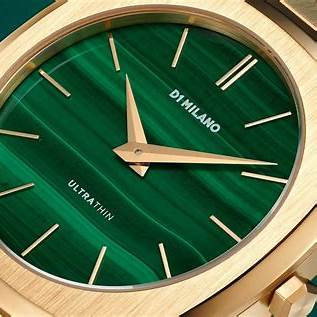 D1 Milano Ultra Thin D1-UTBJ30 Herrenuhr - Gold, Edelstahl, Malachitgrünes Zifferblatt