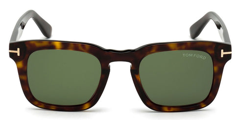 TOM FORDTom Ford DAX FT0751 - S 52N Men's Square Sunglasses – 48 mm Dark Havana Acetate Frame, Green Lenses, UV400EYEWEAREcecile