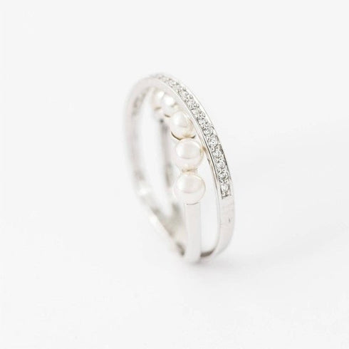 MAJORICAMajorica 16047 Women's Silver Ring with 4mm Grey Pearls & ZirconiaBIJOUXEcecile