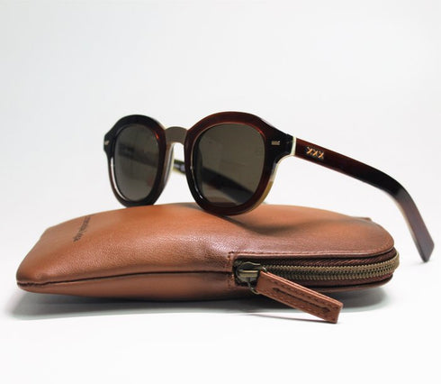 Ermenegildo Zegna Couture ZC0011 47E47 Gafas de sol para hombre - montura de acetato marrón, cristales marrones