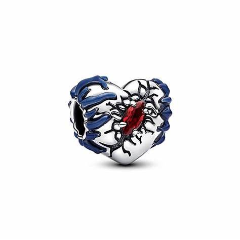 PANDORAPandora Stranger Things Glow - in - the - dark Heart Charm 793565C01 - Sterling Silver with Red CrystalBIJOUXEcecile
