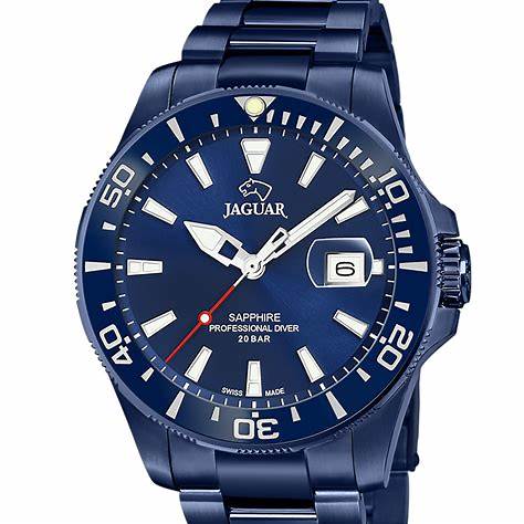 JAGUARJaguar J987/1 Men's Professional Diver Watch - Blue Dial, Blue Stainless Steel BraceletWATCHESEcecile