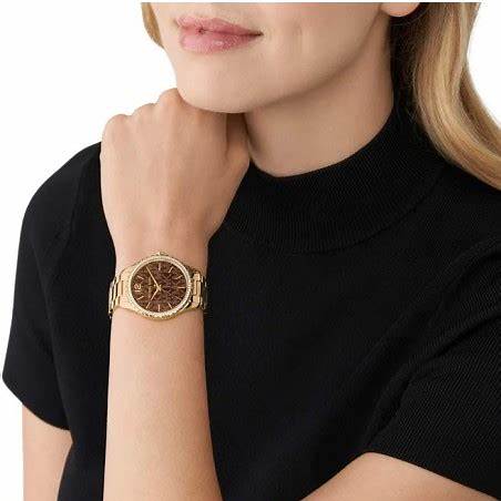 Michael Kors Layton MK7296 Women's Watch - Gold-Tone, Logo Dial