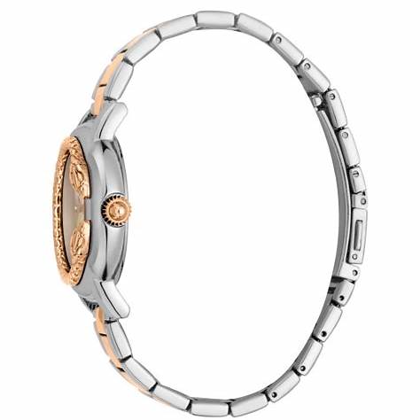 Just Cavalli JC1L151M0105 Montre habillée pour femme - cadran blanc, acier or rose 32 mm
