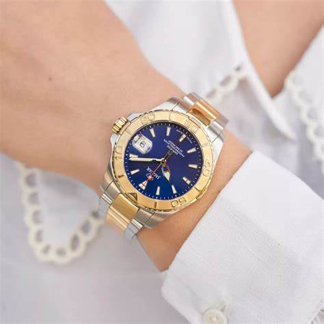Reloj de buceo Jaguar J970/2 para hombre - Esfera azul, brazalete bicolor de acero inoxidable