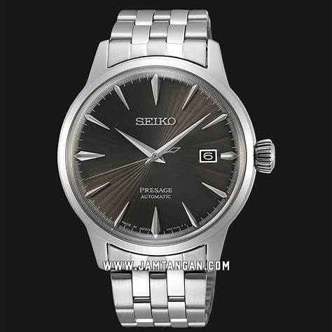 SEIKOSeiko Presage SRPE17J1 Men's Automatic Watch - Gray Sunburst Dial, Stainless Steel BraceletWATCHESEcecile