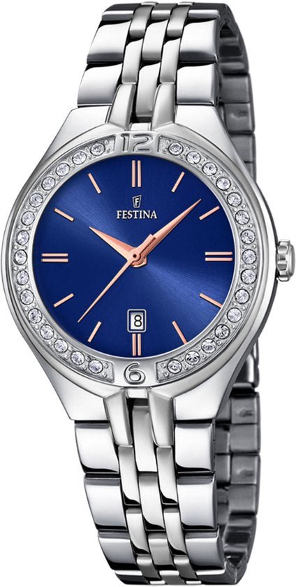 FESTINAFestina F16867/5 Mademoiselle Women's Watch – Blue Dial, Crystal Bezel, Stainless SteelWATCHESEcecile