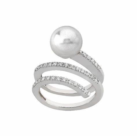 MAJORICAMajorica 15574.01.2.913.010.1 Women's Ring – Rhodium - Plated Silver, Simulated PearlBIJOUXEcecile