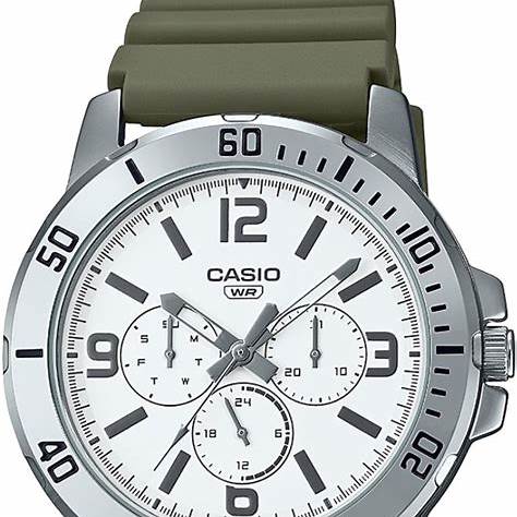 CASIO & VINTAGECasio MTP - VD300 - 3BUDF Men's Green Dial Resin Strap WatchWATCHESEcecile