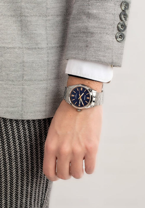 CASIO & VINTAGECasio MTP - 1335D - 2A2VDF Men's Watch - Blue Dial, Stainless Steel BandWATCHESEcecile