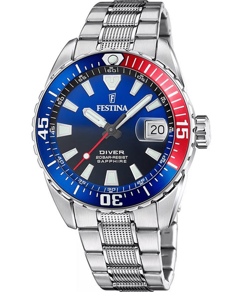 FESTINAFestina F20669/4 Men's Diver Watch – 41mm Stainless Steel, Sapphire Crystal, 200m WRWATCHESEcecile