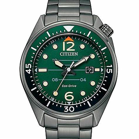 Reloj Citizen Eco-Drive AW1717-81X Hombre - 44mm, caja y pulsera de acero, esfera verde