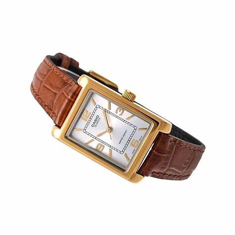 CASIO & VINTAGECasio LTP - 1234PGL - 7AEG Women's Gold - Tone Leather Strap Watch – Silver DialWATCHESEcecile