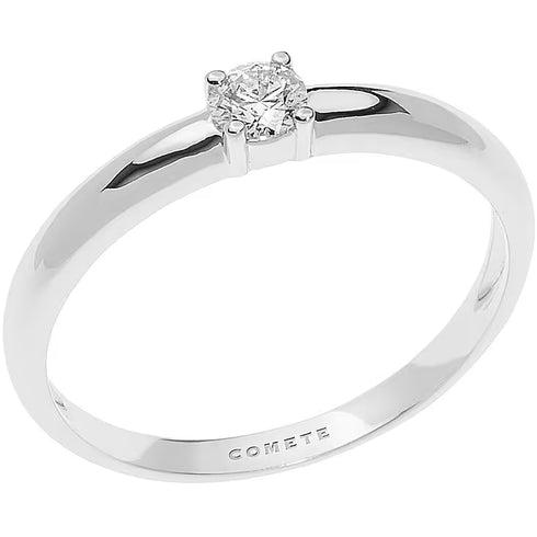 Comete ANB2528 Bague solitaire en or blanc 18k avec diamant 0,15 ct