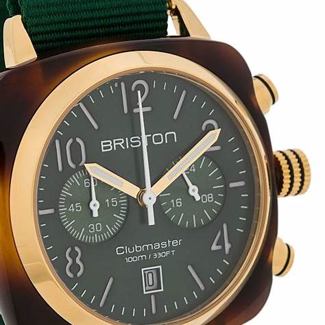 BRISTONBriston Clubmaster Classic Chronograph 40mm British Green Dial Watch 15240 - SA - T - 10 - NBGWATCHESEcecile