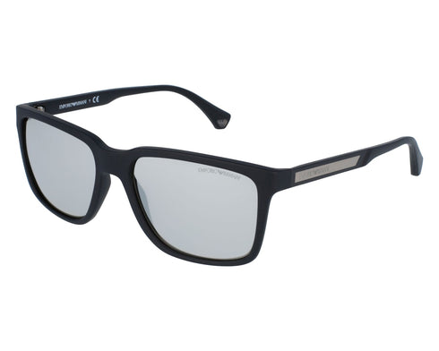 Occhiali da sole Emporio Armani EA 4047 5063/81 - Montatura nera opaca, lenti polarizzate grigie