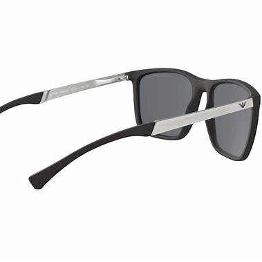 Emporio Armani EA4150 506387 Men's Sunglasses - Matte Black Frame, Grey Lenses, 59mm