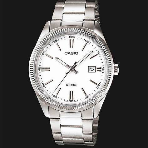 CASIO & VINTAGECasio MTP - 1302D - 7A1VDF Men's Analog Watch – White Dial with Stainless Steel BraceletWATCHESEcecile