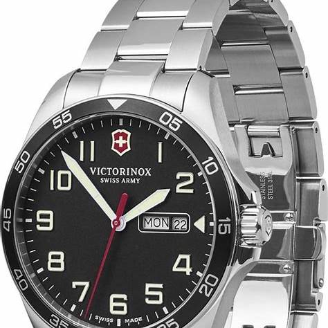 VICTORINOXVictorinox Fieldforce Men's Watch V241849 – Black Dial, Stainless Steel BraceletWATCHESEcecile