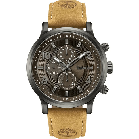 TIMBERLANDTimberland TDWGF0055703 Driscoll Chronograph – 46mm Anthracite Steel Case, Brown Leather StrapWATCHESEcecile