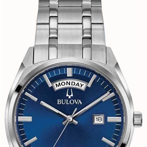 Bulova 96C125 Surveyor Men's Watch - Blue Dial, Stainless Steel Bracelet