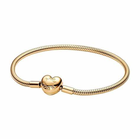 PANDORAPandora Moments Family Tree Heart Clasp Snake Chain Bracelet 563516C01 - 14k Gold - Plated, 20cmBIJOUXEcecile