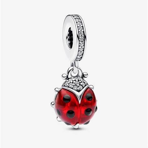 PANDORAPandora 792571C01 Red Ladybird Dangle Charm - Sterling Silver with Red EnamelBIJOUXEcecile