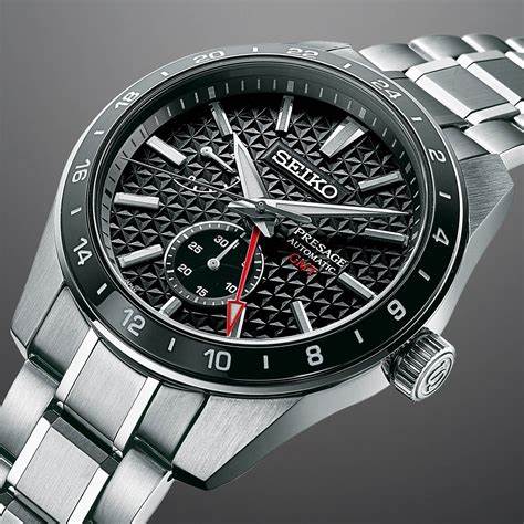 Seiko Presage SPB221J1 Reloj GMT Automático Hombre - Esfera Negra, Brazalete Acero Inoxidable