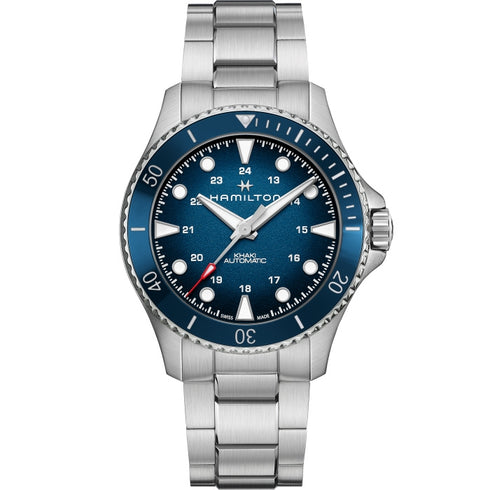 Hamilton Khaki Navy Scuba Auto H82505140 - 43mm Acero inoxidable, Esfera azul, Bisel cerámico